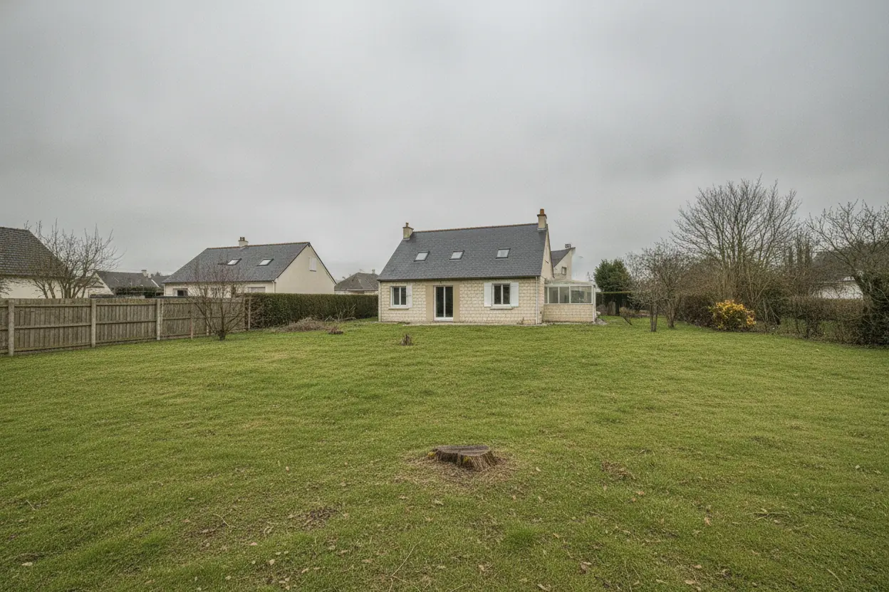 Terrain dégagé propre après abattage peuplier et rognage souche Belle-Beille Angers