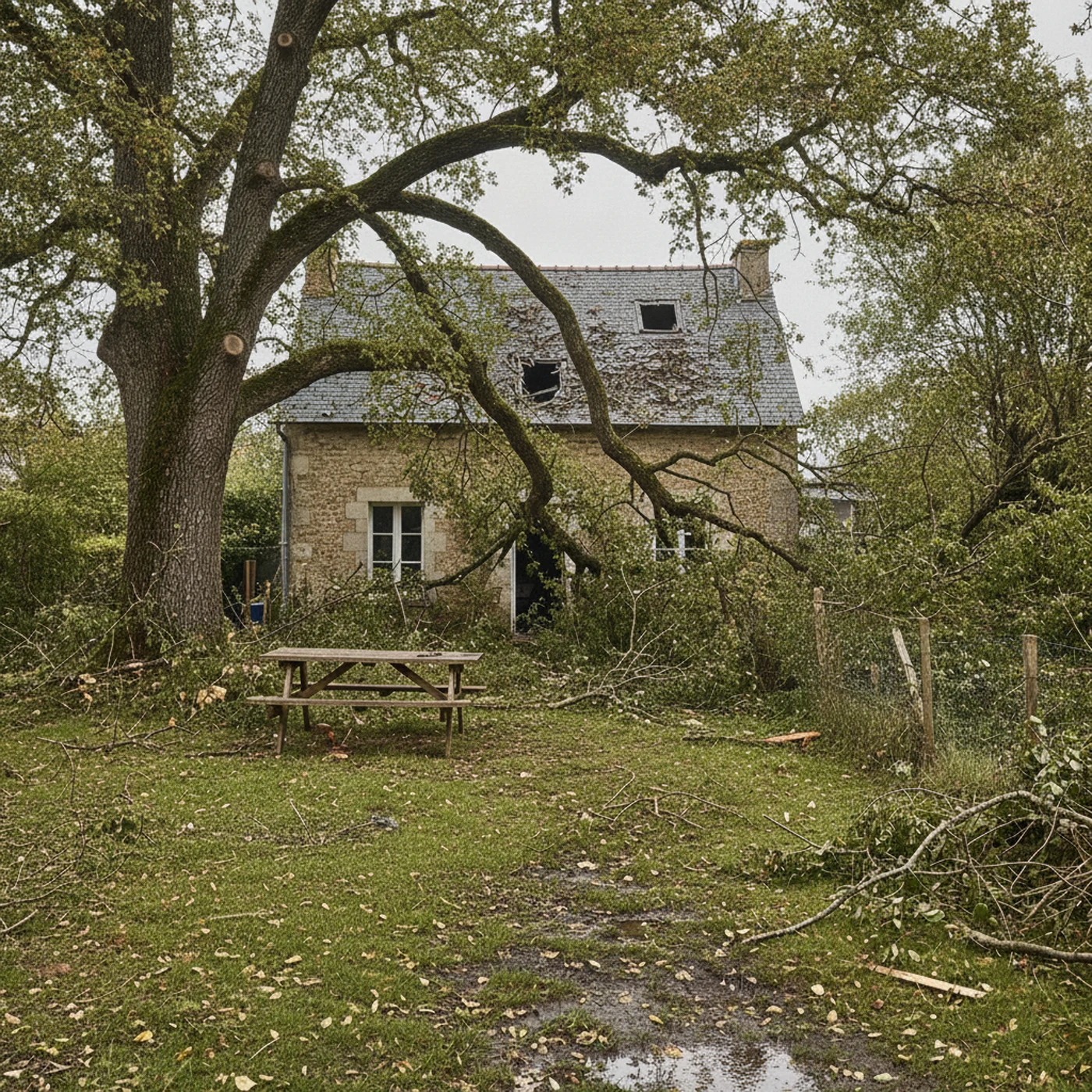 Garage sécurisé après retrait d'une branche cassée à Belle-Beille Angers
