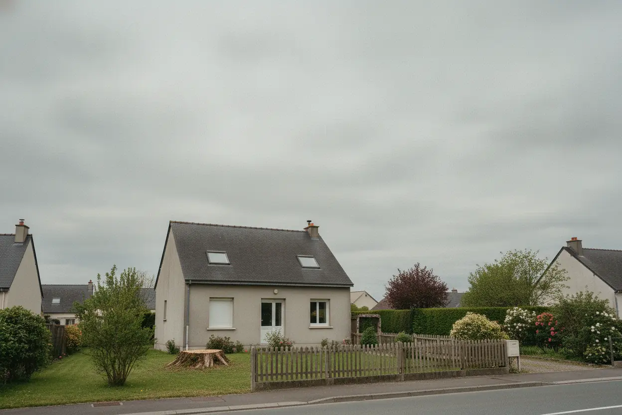 Jardin dégagé après abattage et évacuation du frêne à Beaucouzé